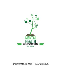 Mental Health Awareness Week Web Banner Design. Nature Priority Theme. Illustration