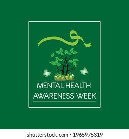 Mental Health Awareness Week Web Banner Design. Illustration Vector