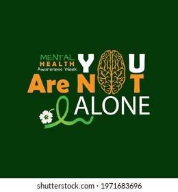 mental health awareness week web banner design. typography. illustration vector