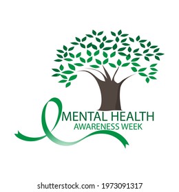 Mental Health Awareness Week Web Banner Design. Priority On Nature. Vector Illustration