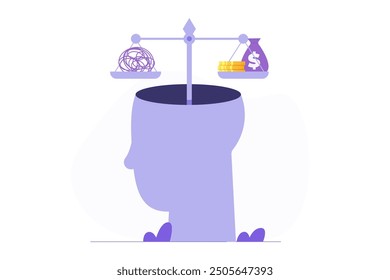 Mental health balance concept. Vector illustration.