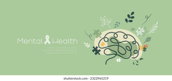 Mental Health banner. Modern design.