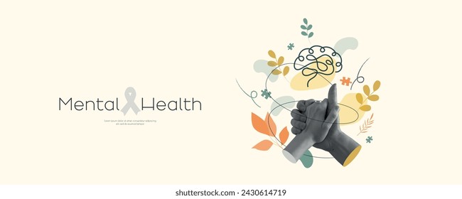 Banner de Salud Mental.	 Diseño moderno.