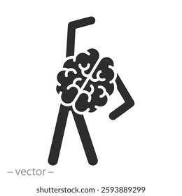 mental health, brain activity icon, concept brain training flat vector illustration