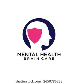 Mental Health Brain Care Psychiatrist Smart Thinking Logo Template vector