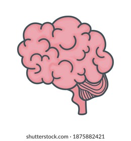 mental health brain organ icon vector illustration design