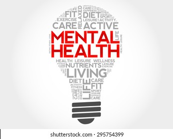 Mental Health Bulb Word Cloud Health Stock Vector (Royalty Free ...