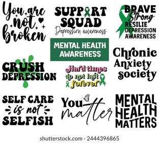 Mental Health Bundle T-shirt,Mental Health Svg,Mental Health Awareness Svg,Anxiety Svg,Depression Svg,Funny Mental Health,Motivational Svg,Positive Svg,Cut File,Commercial Use