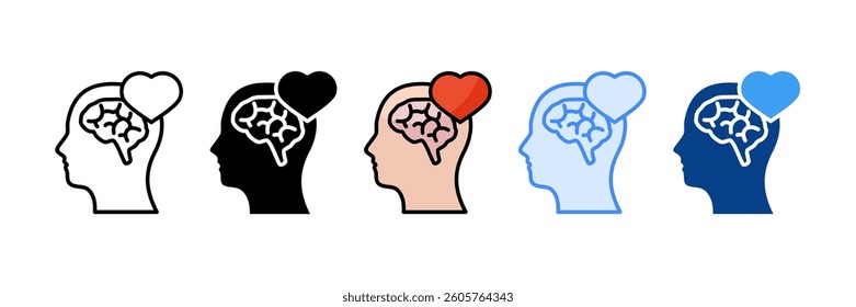 Mental Health Care Icon Set Multiple Style Collection
