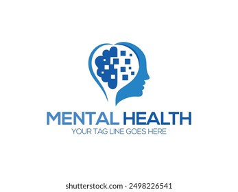 Mental health care logo design for medical service and consultant, Tech Brain Logo, Tech logo design