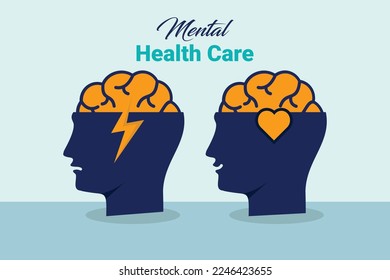 Mental health care treatment vector illustration concept