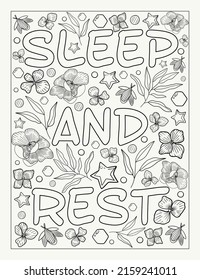 Mental health colouring page for young adults and children. Relaxing fun activity for all. Art therapy.
