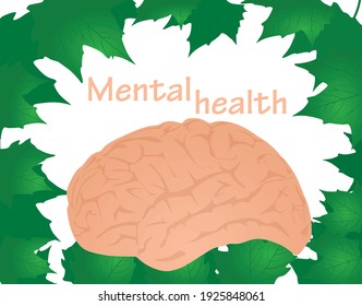 Mental health concept card. vector