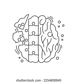 Mental health concept. Doodle vector illustration.