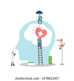 Mental health concept flat vector illustration