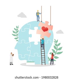 Mental health concept flat vector illustration