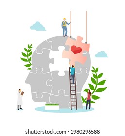 Concepto de salud mental ilustración vectorial plana