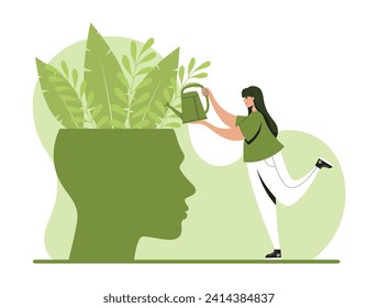Mental health concept. Flat vector illustration