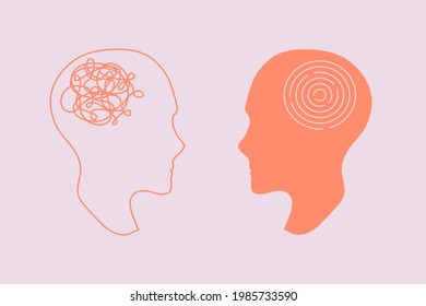 Mental Health concept vector. Medical care for stress, anxiety, depression. Psychology.