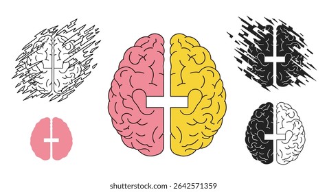 Mental Health Conceptual Illustration Human Brain Psychological Wellness Understanding Support Brainstorming Mind Treatment