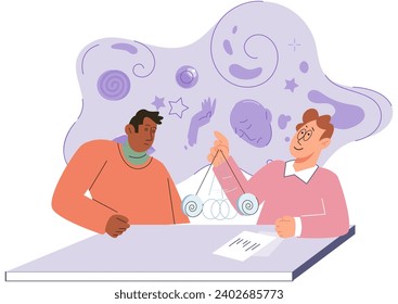 Mental health counseling vector illustration. Psychoanalysis delves into depths patients psyche, unraveling complexities in their mental health Professional guidance and support from mental health