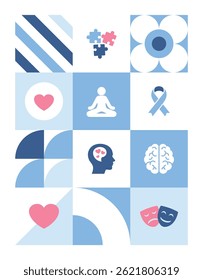 mental health day background geometric