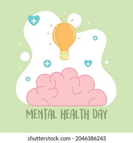 mental health day, brain and idea concept