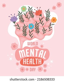 mental health day cartel with a brain