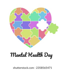 mental health day celebration with puzzle heart