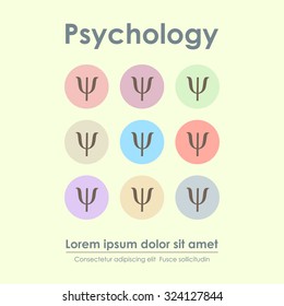 Mental Health Day Dotted Psychology Design With Flat Design Icons Elements Of Psychology Symbol, Cognitive And Behavioral Issues, Opportunities For People With Psychiatrical Problems.