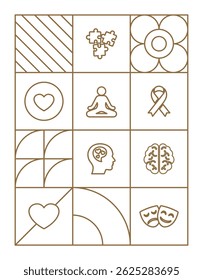 Mental health day geometric outline