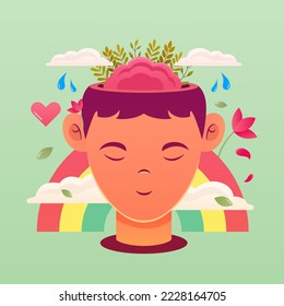 Mental health day illustration background design