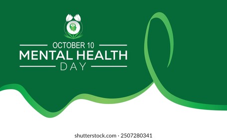 El Día de la Salud Mental se celebra cada año en octubre. Concepto de conciencia médica. fondo, cartel, diseño de Ilustración vectorial de Plantilla de Anuncio.