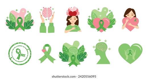 Arte de vectores por el Día de la Salud Mental