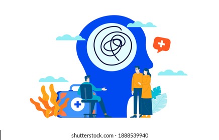 mental health depression awareness flat illustration vector design template banner