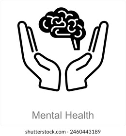 Mental Health and depression icon concept