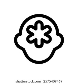 Mental health. Editable stroke vector icon.