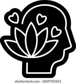 Mental Health glyph Solid Icon, Physicologist Health