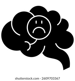 Mental Health glyph Solid Icon, Physicologist Health