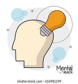 mental health head bulb creative