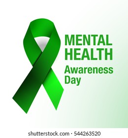 Mental Health, Hepatitis B And Liver Cancer Or Non-Hodgkin Lymphoma Awareness Green Ribbon Background.