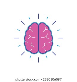 Mental Health And Human Brain Icon Vector Design.