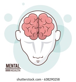 mental health, human head brain front intelligence design