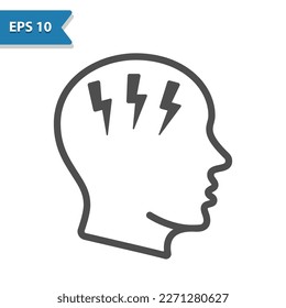 Mental Health Icon. Anger, Depression. Professional, pixel perfect icon, EPS 10 format.