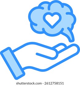 Mental Health Icon Blue Color Vector Illustration