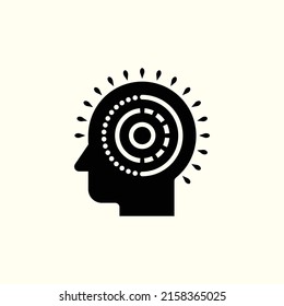 Vector de diseño de icono de salud mental, ilustración de logotipo sólido, pictograma, web, aplicaciones,
