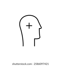 Mental health icon Flat fill set collection