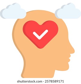 Mental Health Icon Flat Vector Illustration