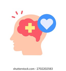 Ícone de saúde mental Ilustração de vetor plana