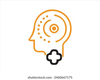 Mental health icon and logo illustration.